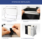 Cesto de Roupa suja Dobrável com 3 divisórias para Lavanderia Banheiro lar da ana