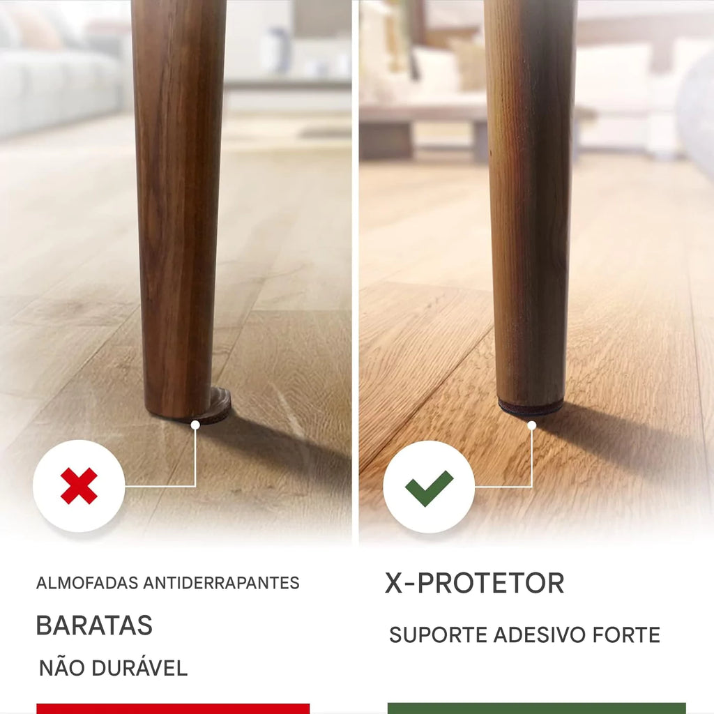 Kit 48 Feltro de Borracha Antiderrapante para Proteção de Pé de Cadeira e Móveis lar da ana