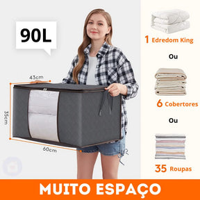 Bolsa Organizadora Grande 90L para Roupas, Cobertor, Edredons, Roupa de Cama Lar da Ana