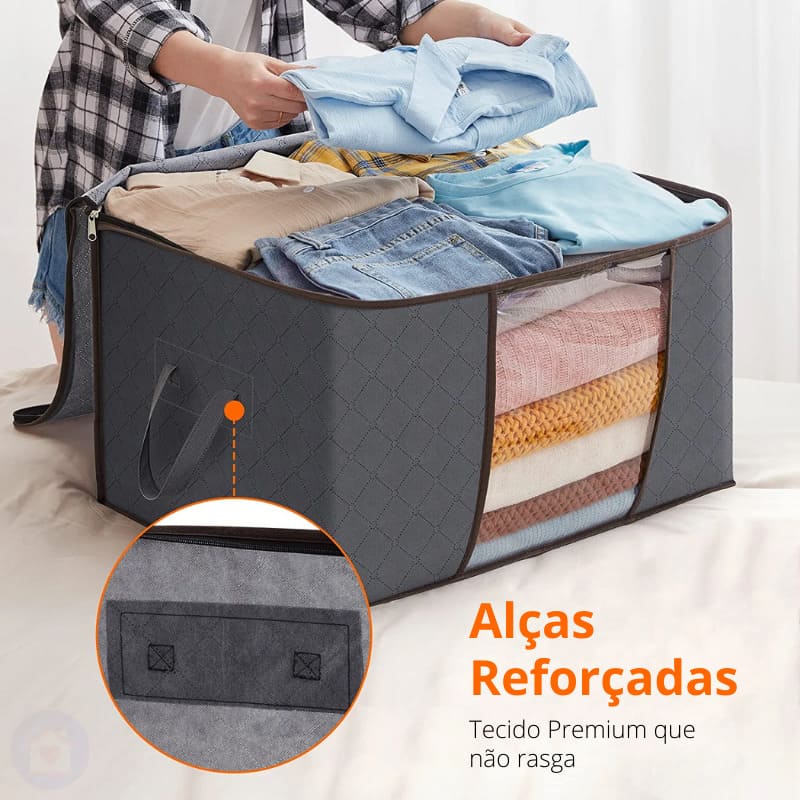 Bolsa Organizadora Grande 90L para Roupas, Cobertor, Edredons, Roupa de Cama Lar da Ana