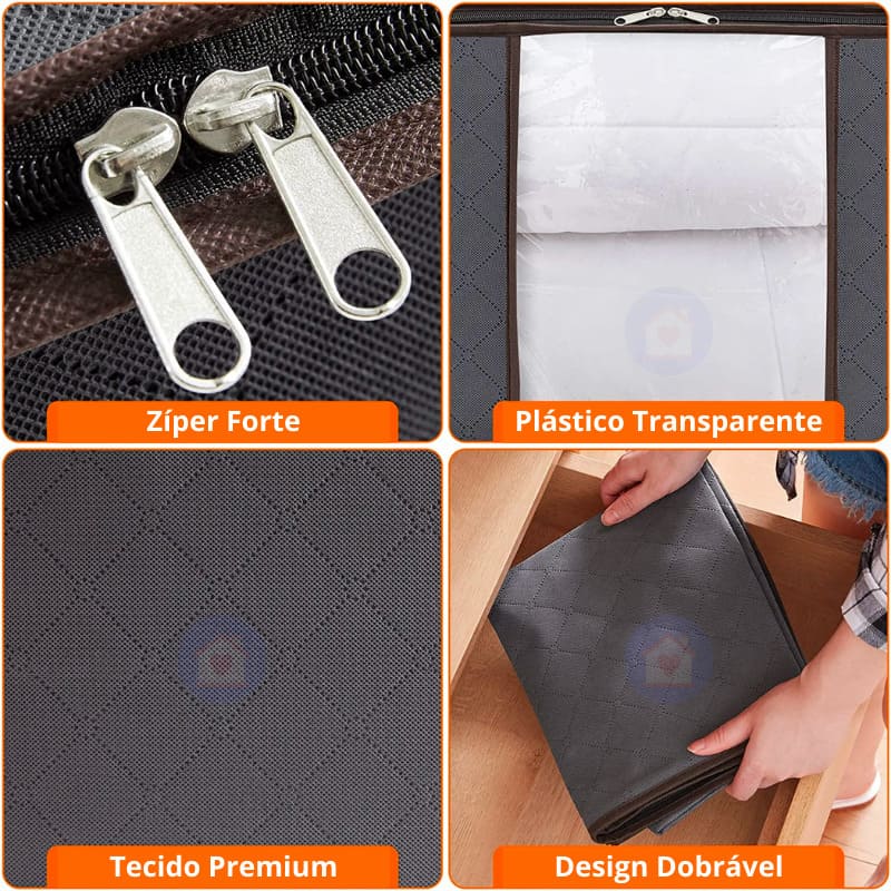 Bolsa Organizadora Grande 90L para Roupas, Cobertor, Edredons, Roupa de Cama Lar da Ana