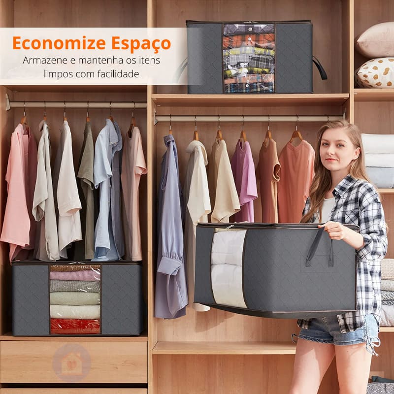 Bolsa Organizadora Grande 90L para Roupas, Cobertor, Edredons, Roupa de Cama Lar da Ana
