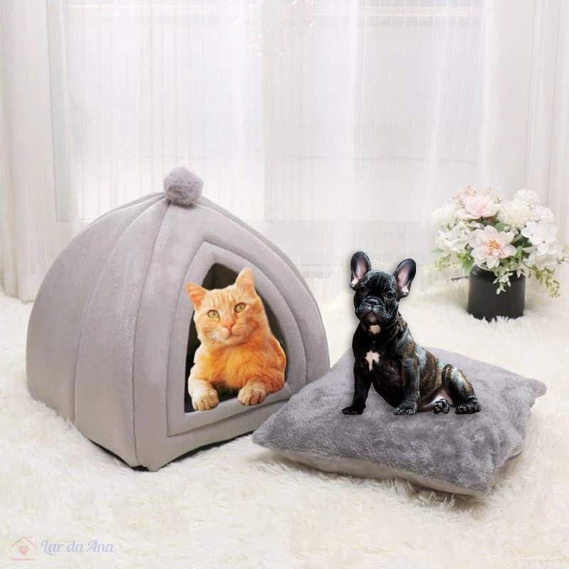 Caminha Iglu Cabana para Cachorro Gato com Almofada lar da ana