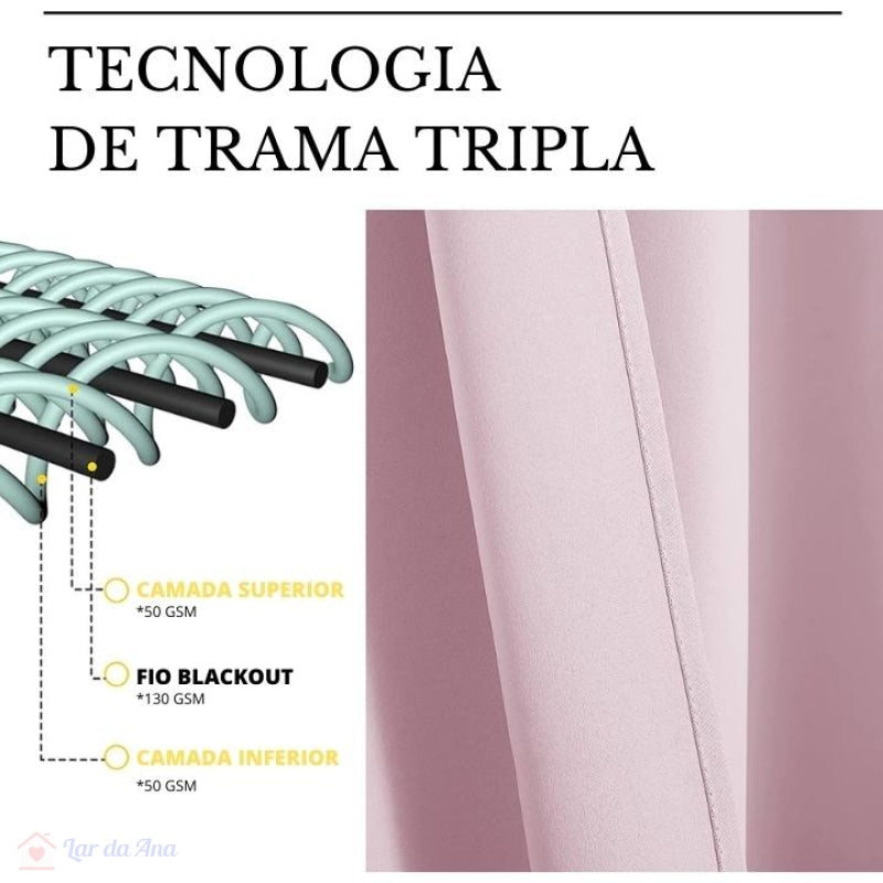Cortina Blackout para Quarto, Sala, Berçário com Isolamento Térmico
