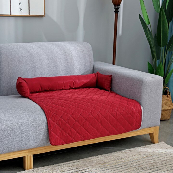 Cama de Cachorro Impermeável para Sofá vermelha