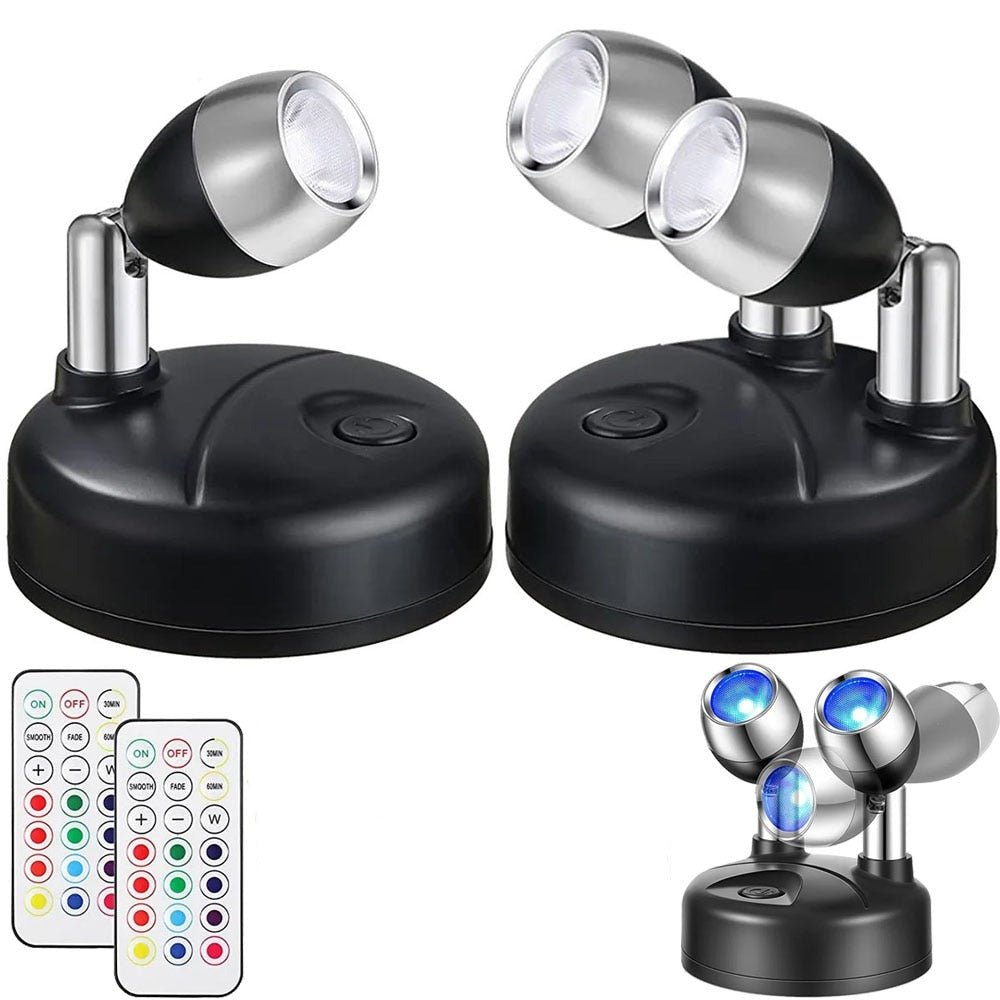 Luminária Spot Led Direcionável Wireless com Controle Remoto - Pilha Lar da Ana