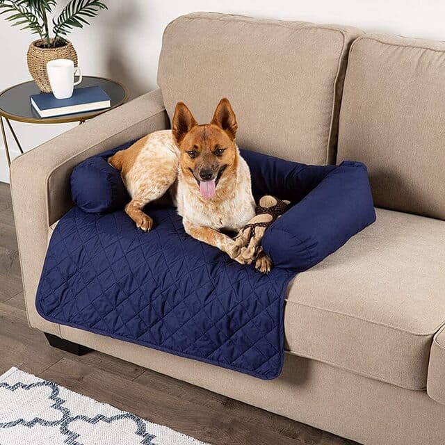 Cama de Cachorro Impermeável para Sofá Azul marinho